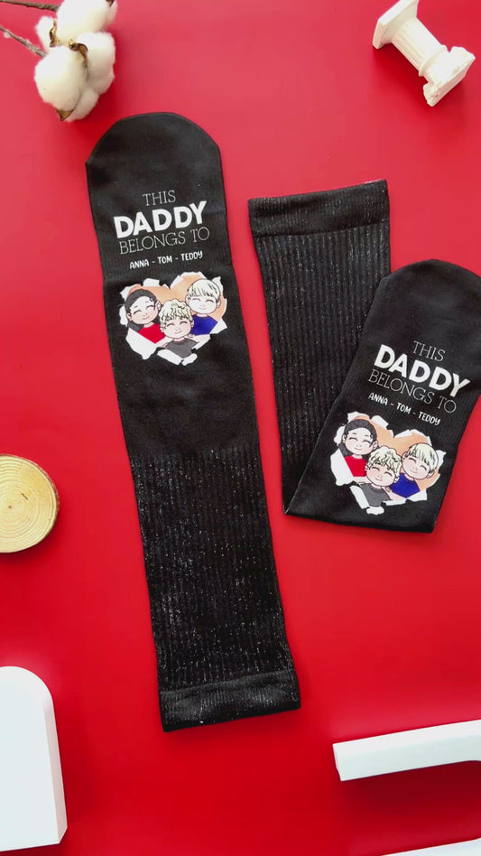 This Dad Belongs To - Personalized Father Socks