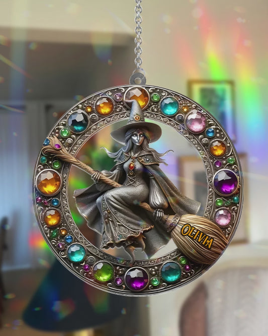 Beautiful Witch - Personalized Witch Window Hanging Suncatcher Ornament