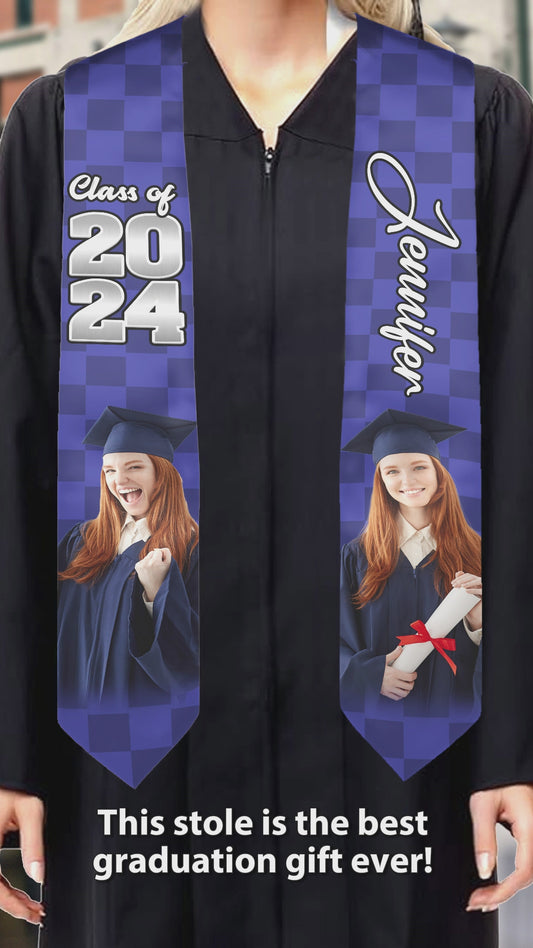 Photo Custom Graduation Stole Sash - Personalized Graduation Graduation Stole