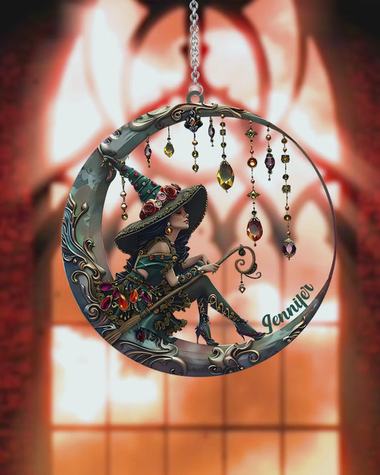 Beautiful Witch - Personalized Witch Window Hanging Suncatcher Ornament
