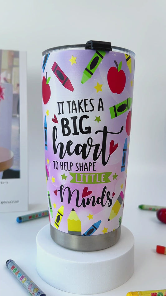 It Takes A Big Heart - Personalized Teacher Tumbler