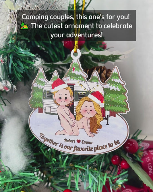 Together Is Our Favorite Place To Be - gift for husband, wife, girlfriend, boyfriend - Personalized Ornament