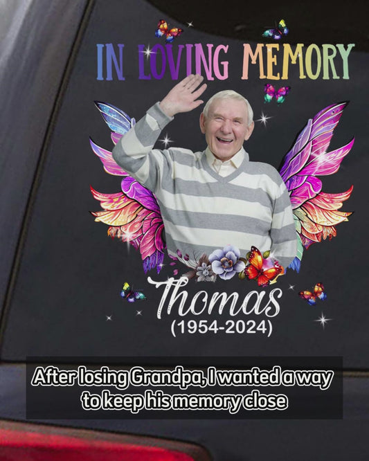 In Loving Memory Any Photo - Personalized Memorial Decal Die Cut
