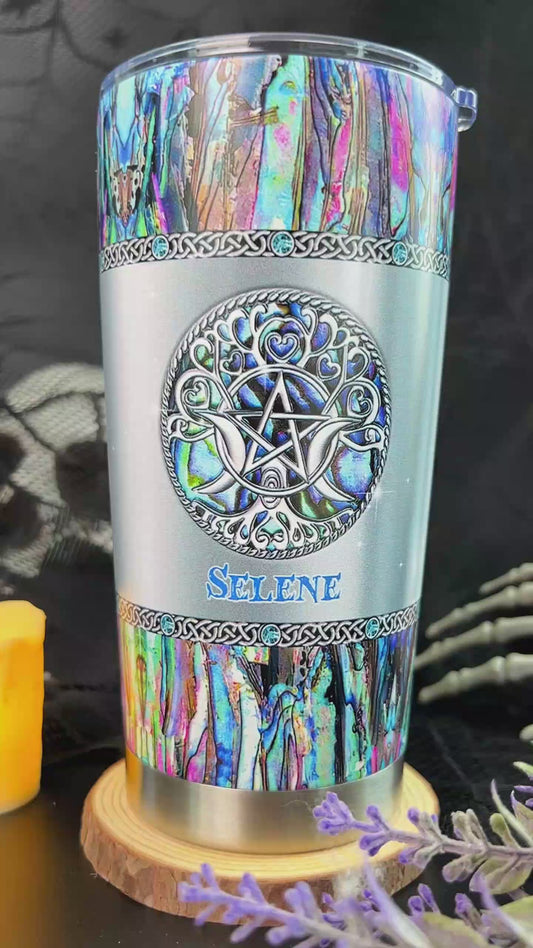 Drink In The Moon Be Magick Moon - Personalized Witch Tumbler With 3D Pattern Print