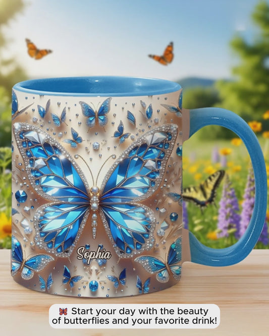 Beautiful Butterflies - Personalized Butterfly Accent Mug
