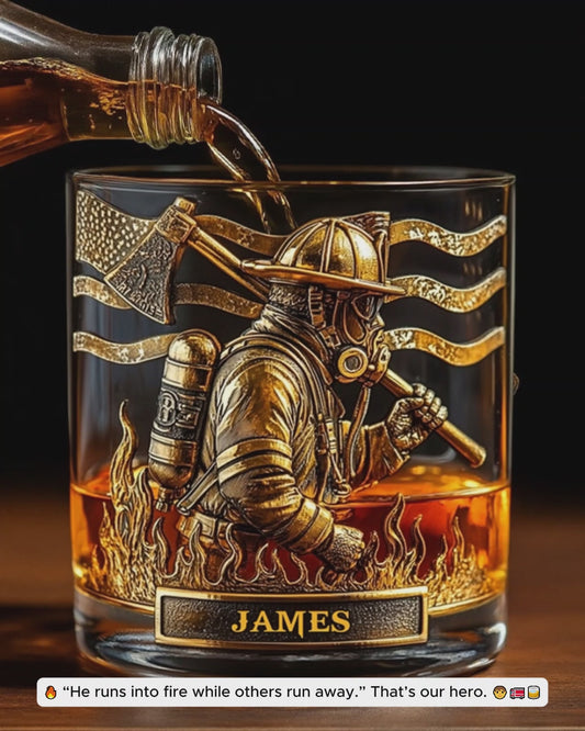 Proud Firefighter - Personalized Firefighter Whiskey Glass