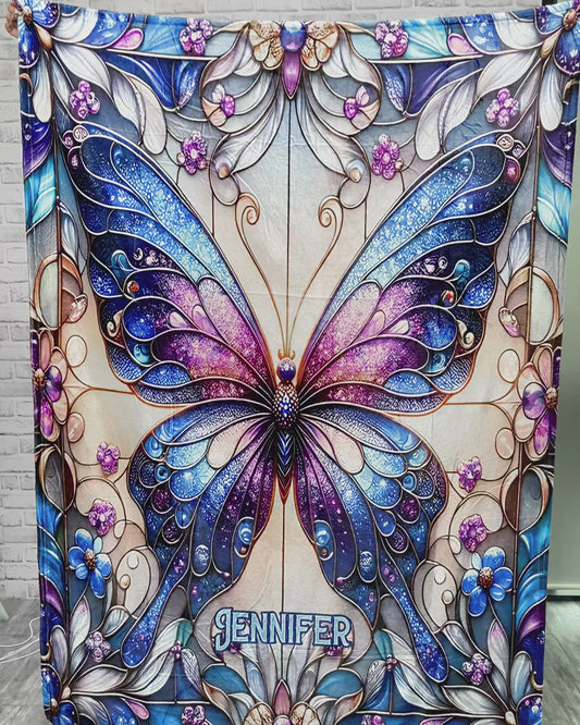 Beautiful Butterfly - Personalized Butterfly Blanket