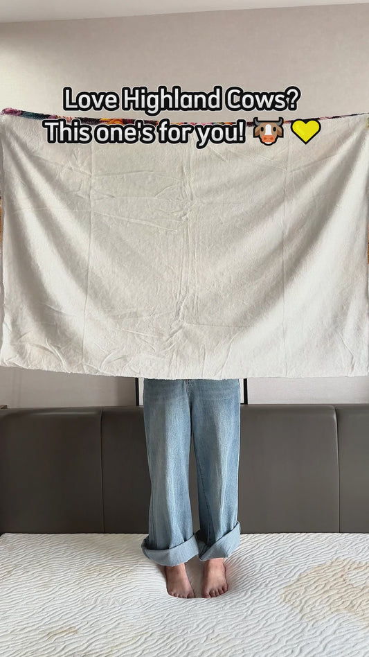 Cute Little Highland Cow - Personalized Blanket