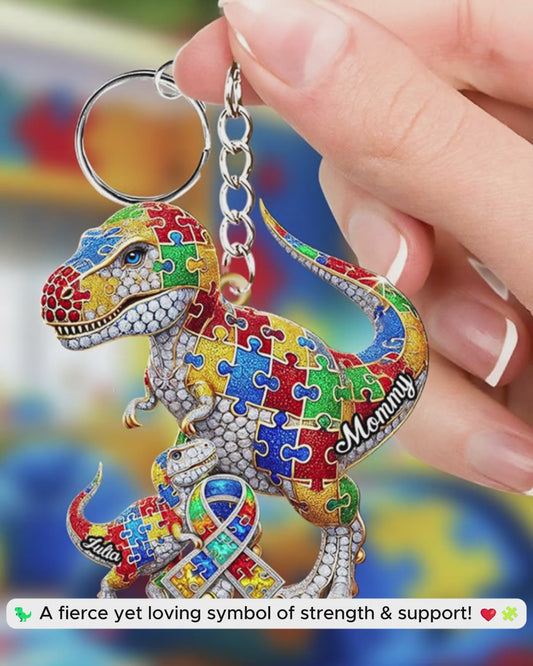 Strong Mama - Personalized Autism Awareness Keychain