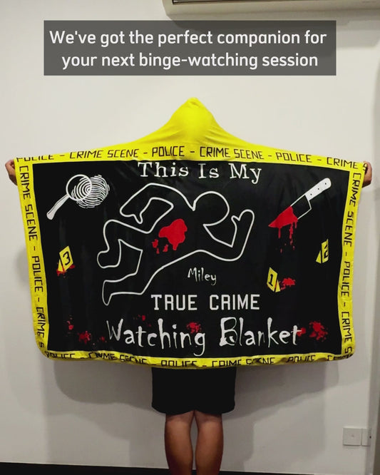 True Crime Watching Blanket - Personalized Hooded Blanket