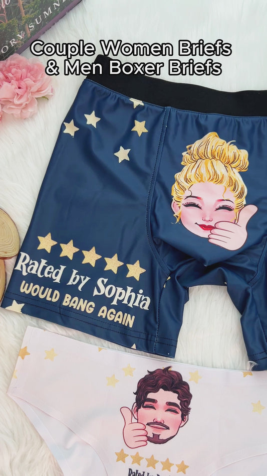Would Bang Again - Personalized Couple Women Briefs & Men Boxer Briefs
