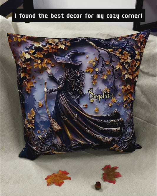 Beautiful Witch - Personalized Witch Throw Pillow
