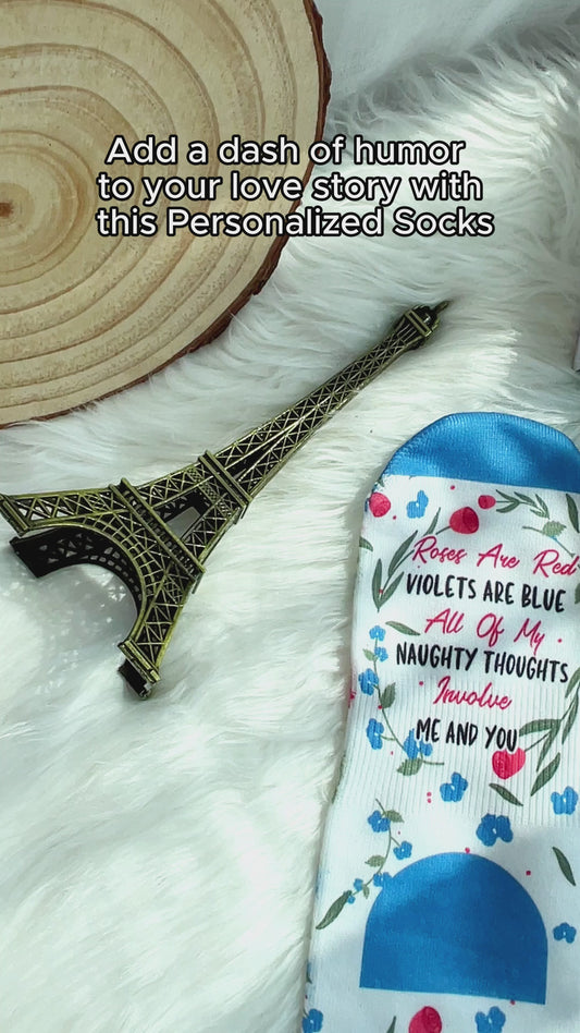 Roses Are Red - Personalized Couple Socks