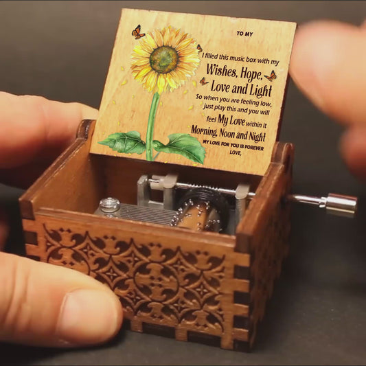 To My Daughter Granddaughter - Gift for grandma, mom, daughter, granddaughter, sister - Personalized Hand Crank Music Box