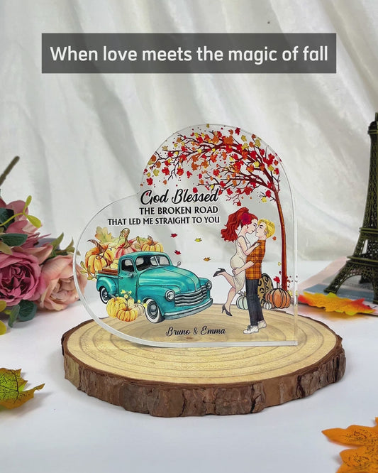 It's The Most Wonderful Time Of The Year - Personalized Couple Custom Shaped Acrylic Plaque