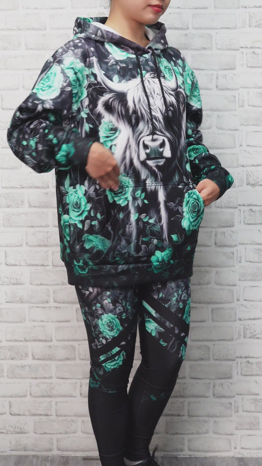 Purple Cow - Personalized Highland Cow Hoodie and Leggings