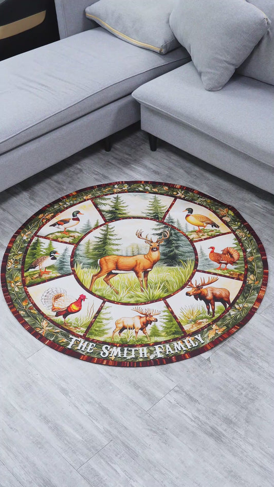 Love Hunting - Personalized Hunting Round Rug
