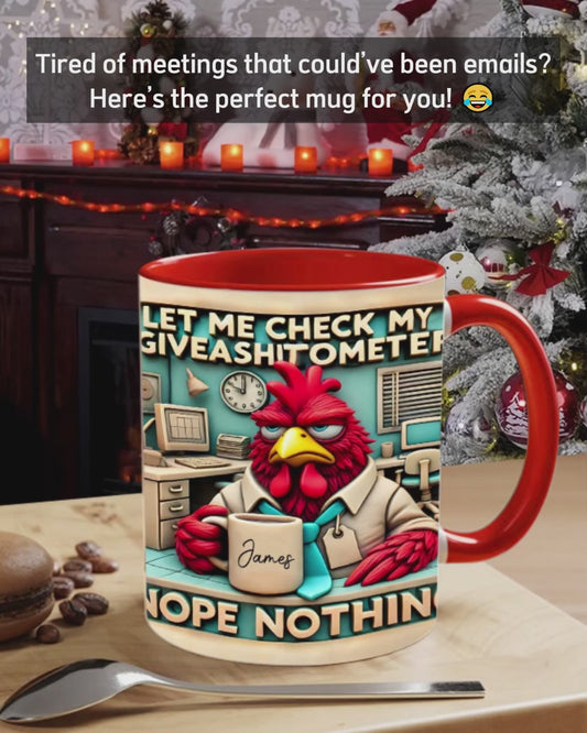 Let Me Check My Giveashitometer Nope Nothing - Personalized Colleague Accent Mug