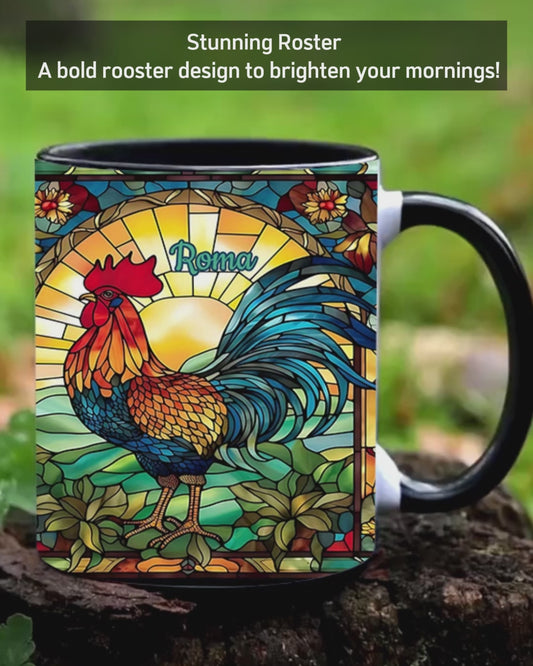 Stunning Roster - Personalized Chicken Accent Mug