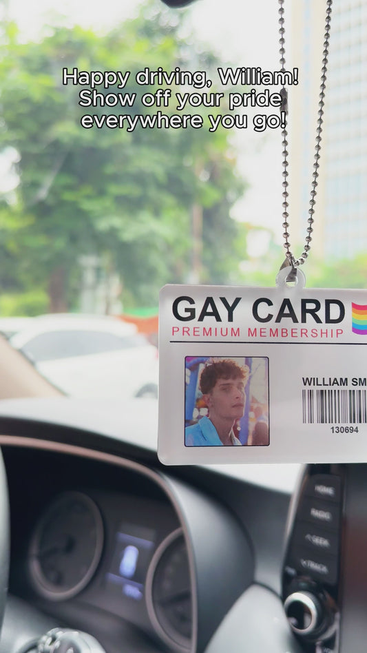 Premium Lifetime Membership Gay Card - Personalized LGBT Support Car Ornament
