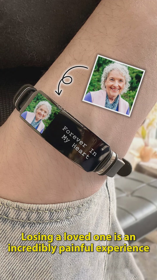 Custom Photo I'll Carry You - Personalized Memorial Engraved Bracelet
