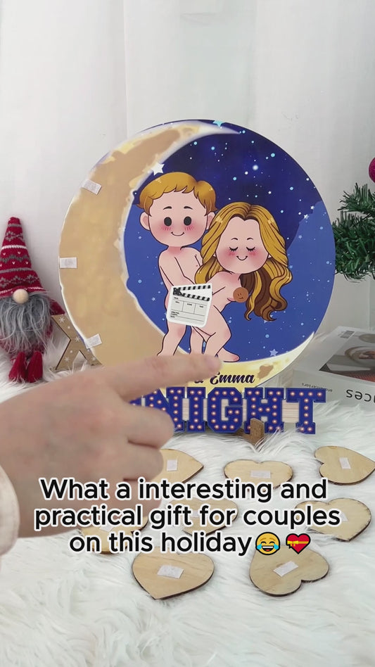 Tonight - Personalized Couple Interchangeable Seasonal Wood Sign