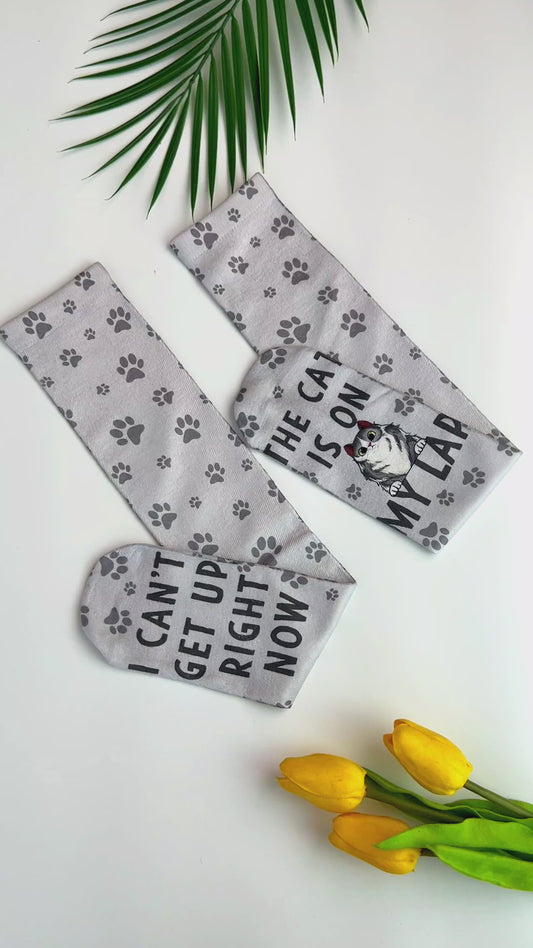 I Can Get Up Right Now - Cat gift for dog lover - Personalized Socks