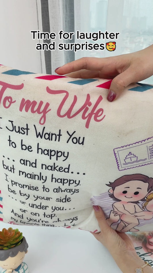 I Just Want You To Be Happy And Naked But Mainly Happy - Personalized Couple Throw Pillow