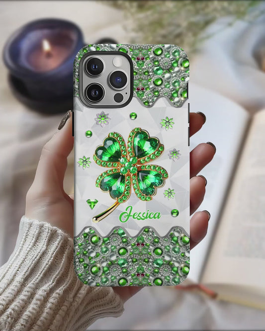 Lucky Four-Leaf Clover - Personalized Saint Patrick's Day Full Print Phone Case