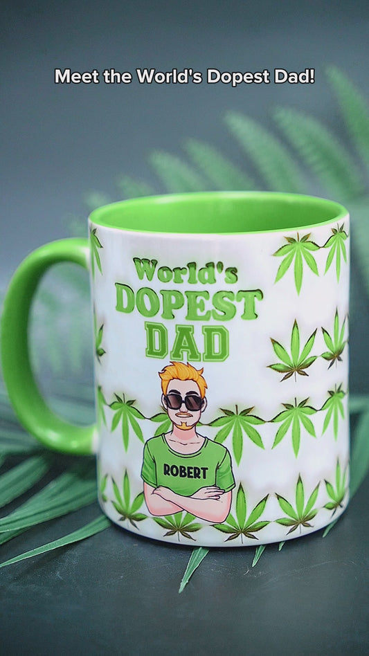 Daddy's Lil Buds World's Dopest Dad - Personalized Father Accent Mug