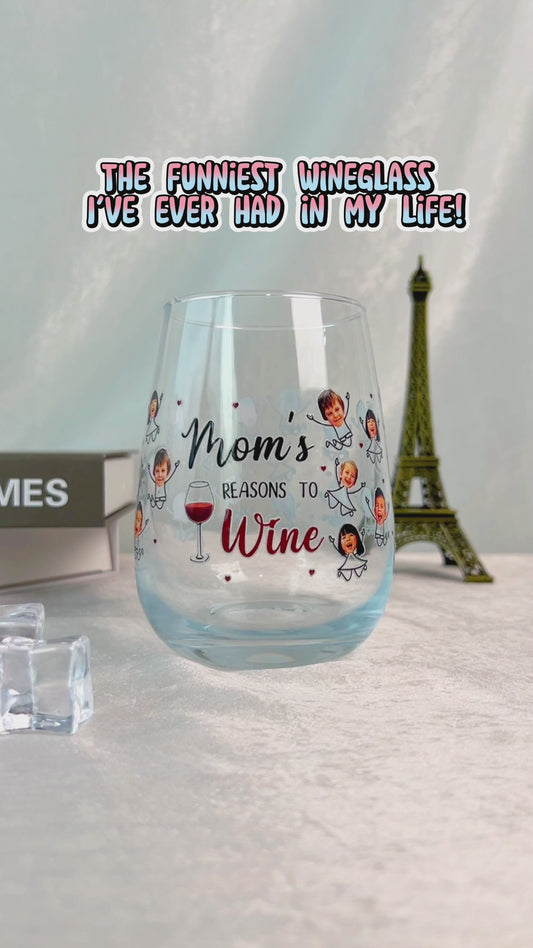 Mama's Reason To Wine - Personalized Mother's Day Mother All Over Wine Glass