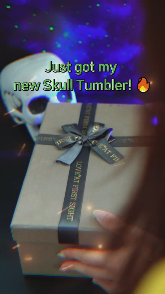 Melted Skull On Fire - Personalized Skull Tumbler