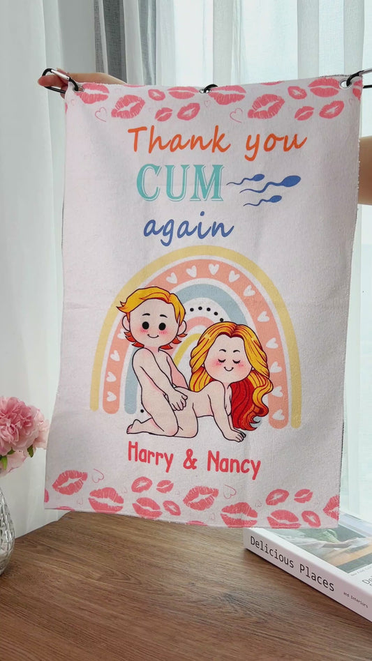 Thank You Cum Again - Personalized Couple Towel