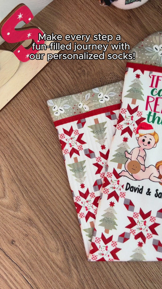 If You Can Read This Come Pound Me - gift for husband, wife, boyfriend, girlfriend - Personalized Socks