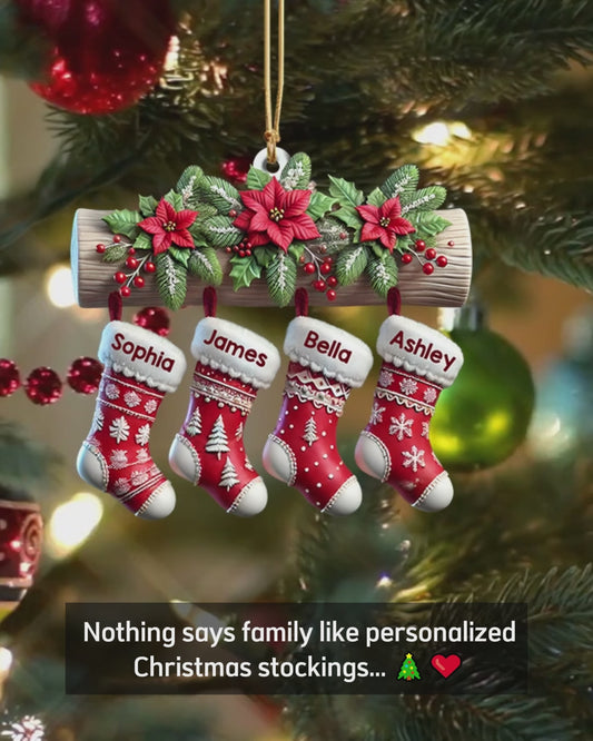 Christmas Stockings - Personalized Family Ornament