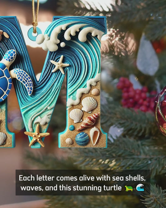 Turtle Letter - Personalized Turtle Ornament