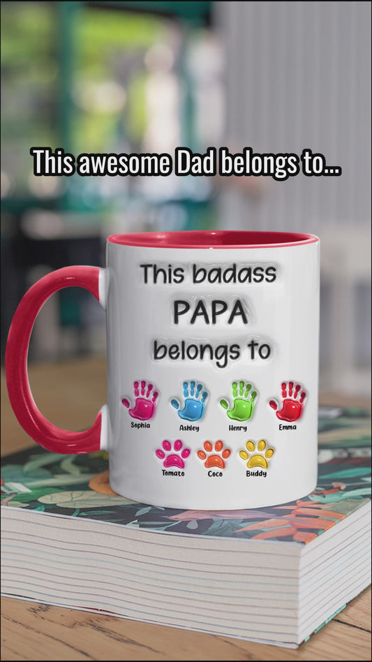 This Daddy Belongs to - Personalized Father Accent Mug