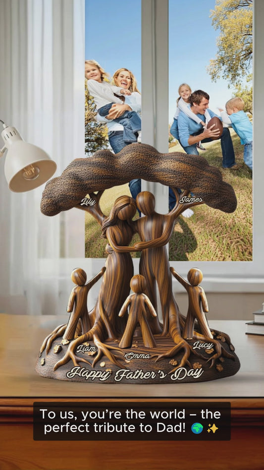 To Us You're The World - Personalized Father Custom Shaped Plaque