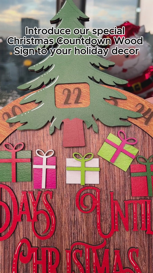 Days Until Christmas - Personalized Family Christmas Countdown Wood Sign 1