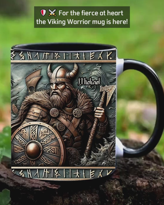 Viking Warrior - Personalized Viking Accent Mug