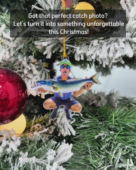 Fishing This Xmas - Personalized Fishing Custom Shaped Ornament