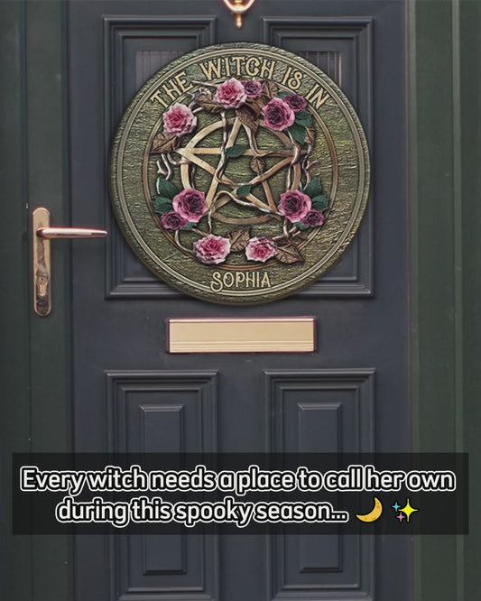 Mystical Witch Ancient Roses - Personalized Witch Custom Shaped Wood Sign