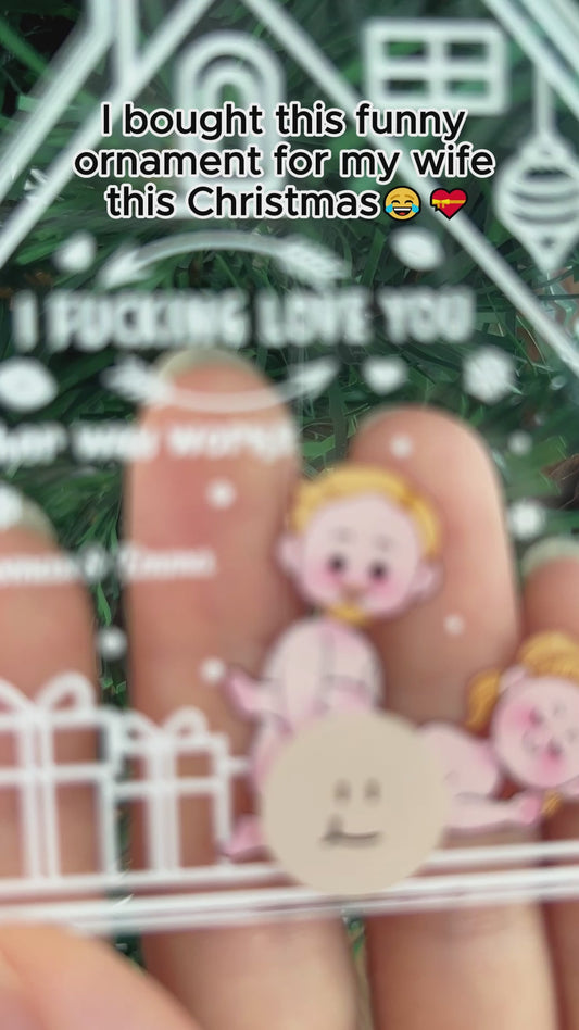 I love You - Personalized Couple Transparent Ornament