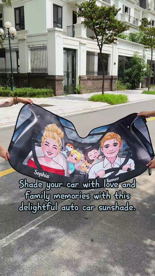Adventure Await - Personalized Family Car Sunshade