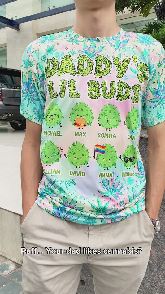 Mommy's Little Buds Dopest Mom Ever - Personalized Weed All Over Shirt