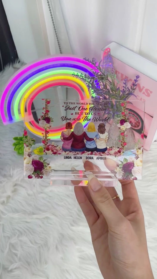 Mother To Us You Are The World - Personalized Mother's Day Mother Transparent Acrylic Plaque