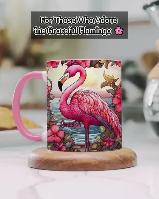 Love Flamingos - Personalized Flamingo Accent Mug