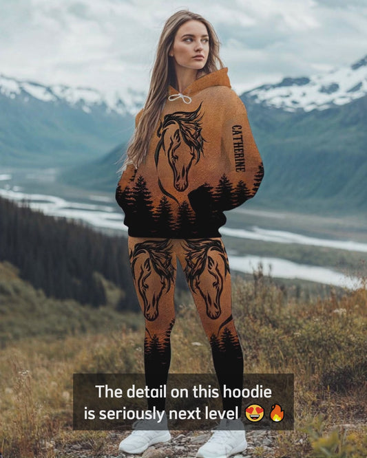 Love Horses - Personalized Horse Hoodie and Leggings
