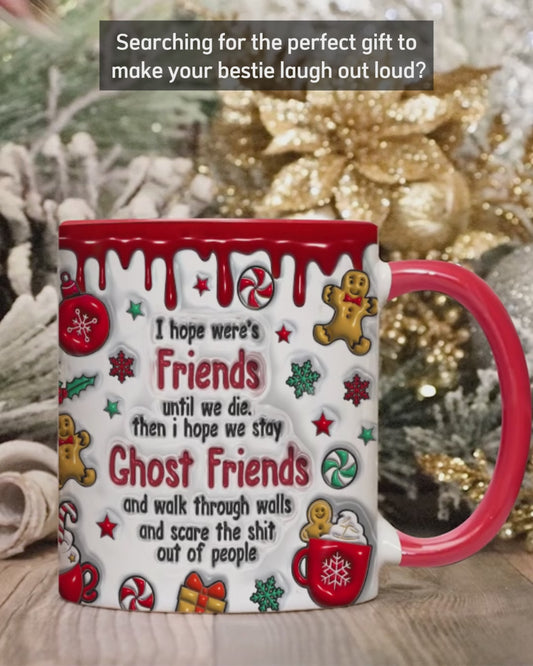 Ghost Friends Funny Christmas - Personalized Bestie Accent Mug
