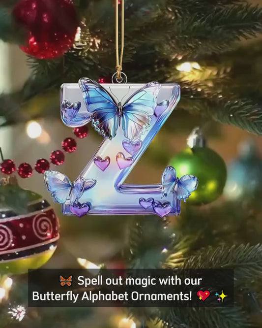 Stunning Butterfly Alphabet - Personalized Butterfly Ornament